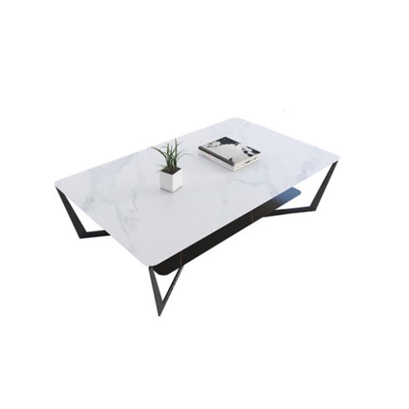 Modern Style Black Gold/white/grey/white Gold Rock Board Table with Iron Base Coffee Table