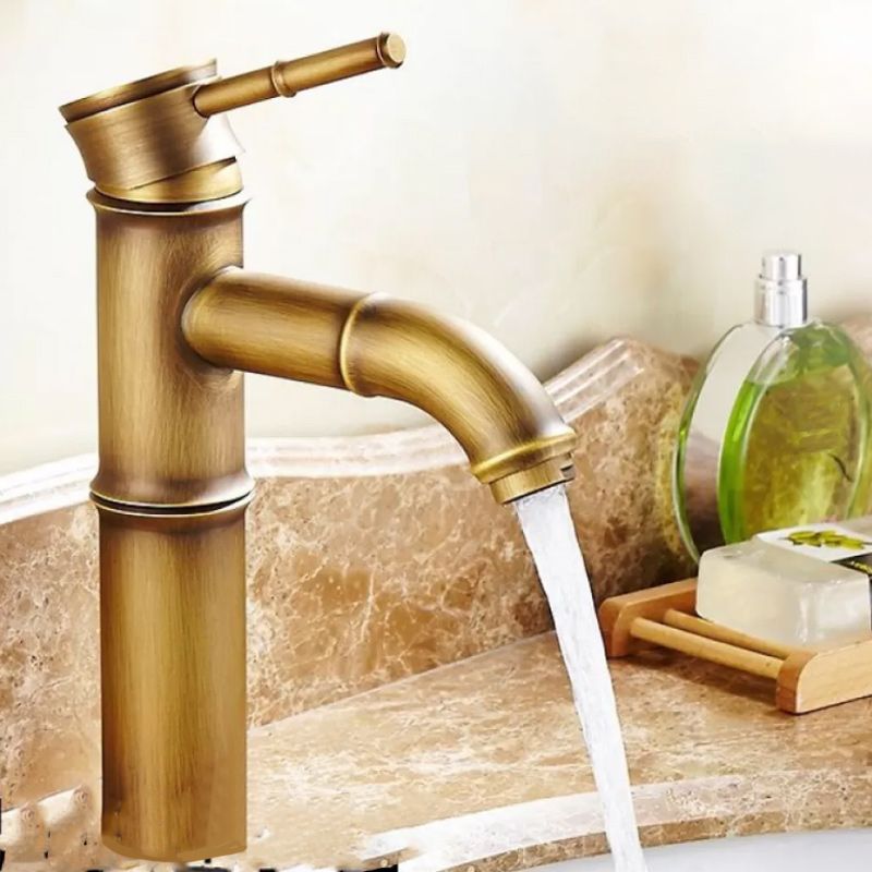 Country Style Vessel Bathroom Faucet Brass Lever Handle Vanity Sink Faucet