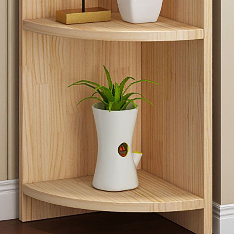 Scandinavian Vertical Standard Bookshelf Natural Pine Wood Bookshelf for Home