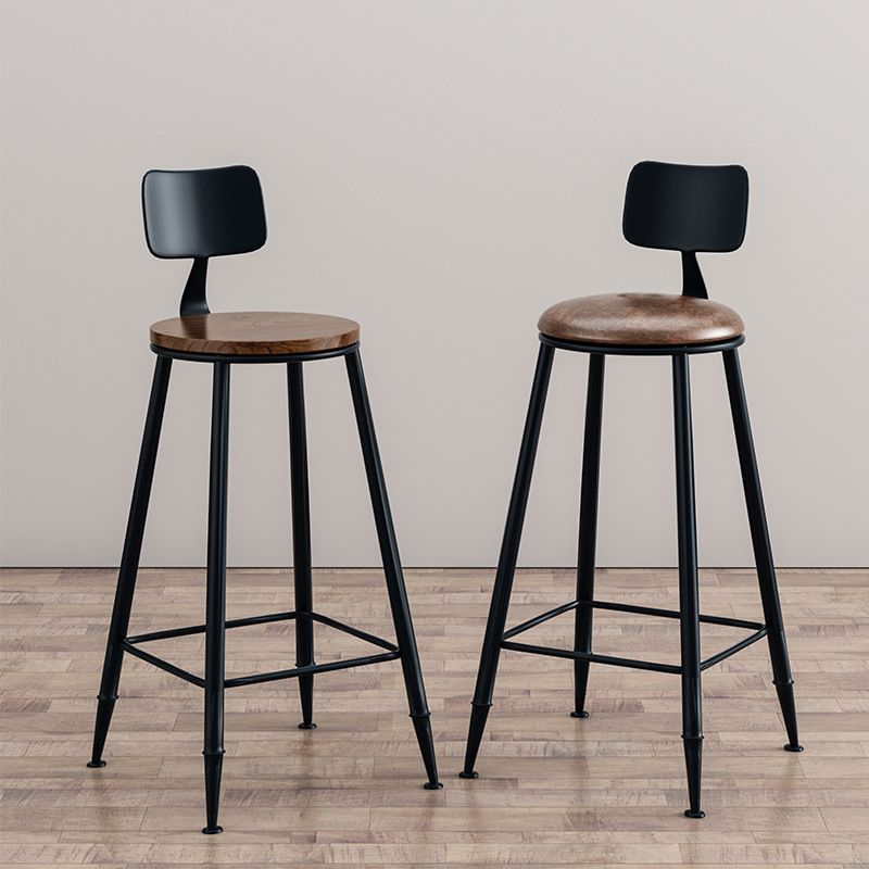 Industrial Style Barstool Indoor Metal 4 Legs Bar Stool for Coffee Shop
