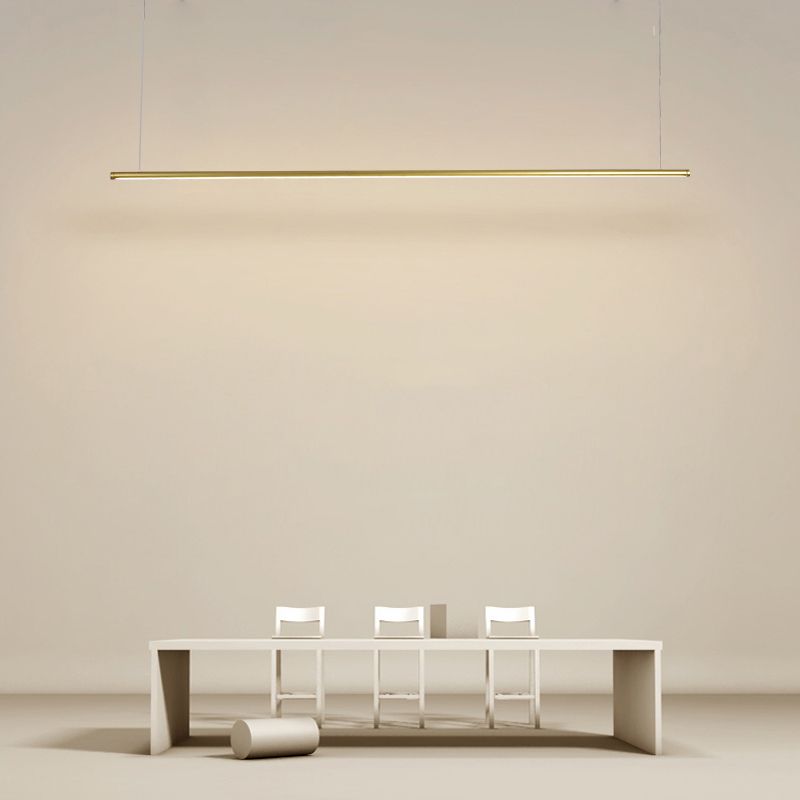 Moderne lineare Form Island Beleuchtung Idee Metal 1 Light Island Anhänger für Esszimmer