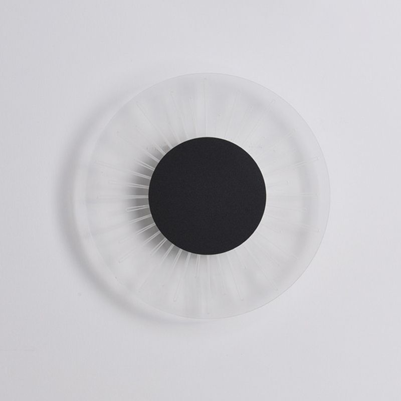 1 Light Round Wall Mounted Lamps Modern Style Metal Wall Sconces