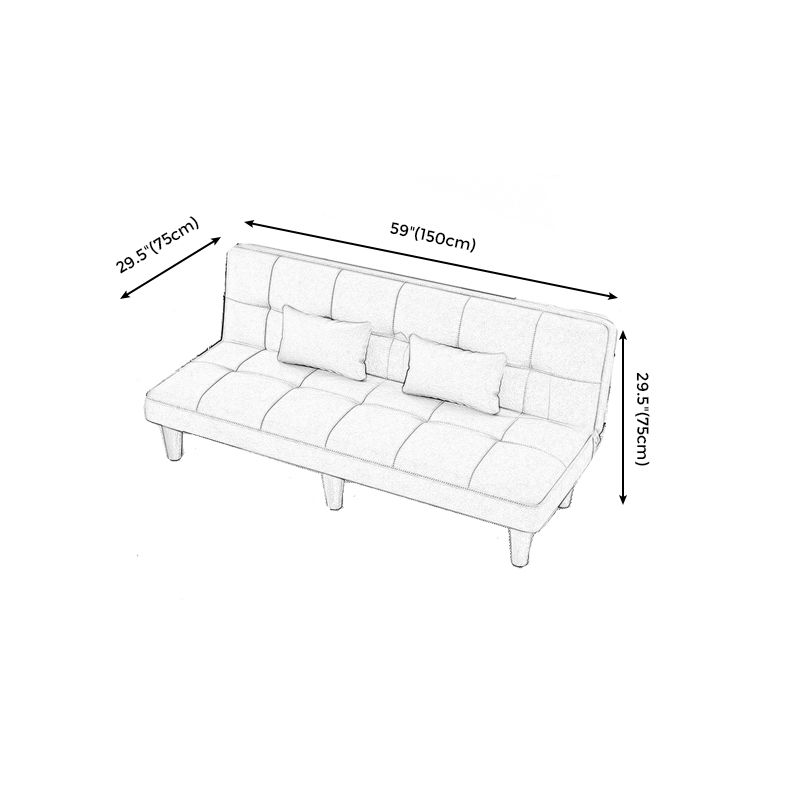 Modern Faux Leather Sofa Armless Convertible Biscuit Back Couch
