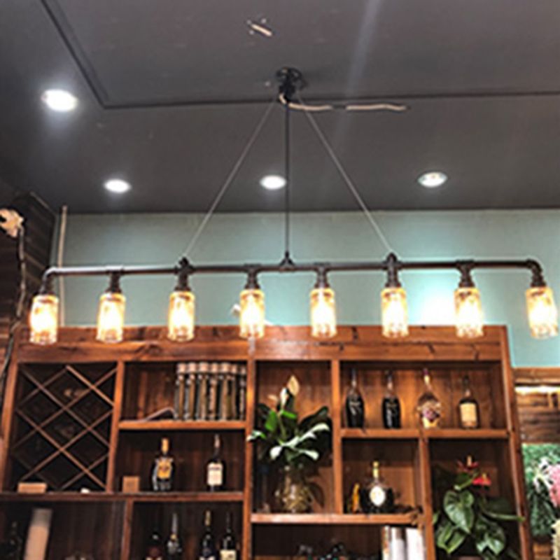 Cup Bar Island Pendant Lighting Industrial Style Metal Black Island Chandelier Light