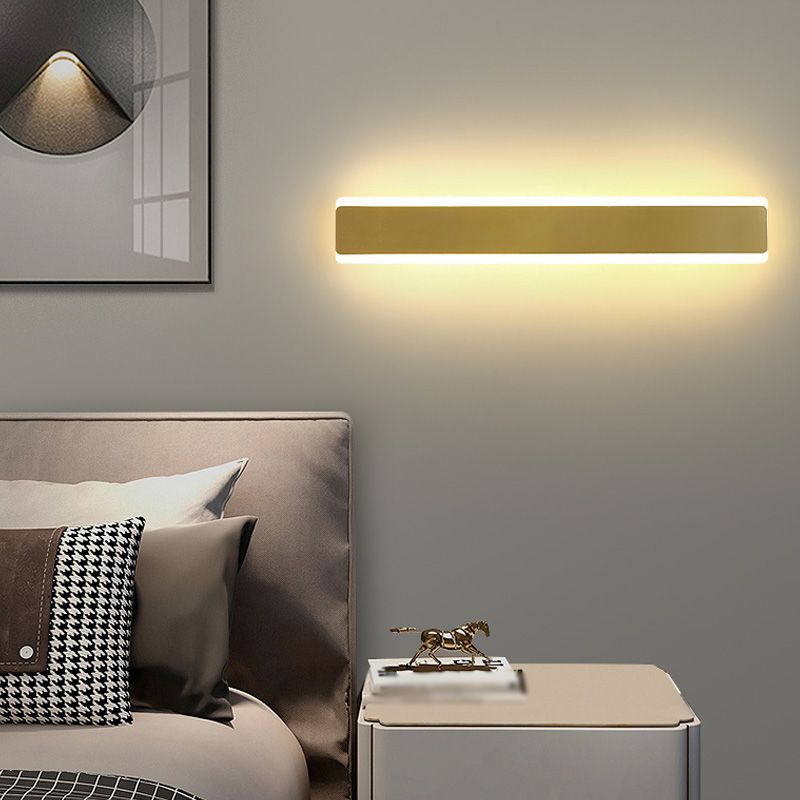 1-Light Modern Wall Sconce Straight LED Wall Light with Metal for Living Room