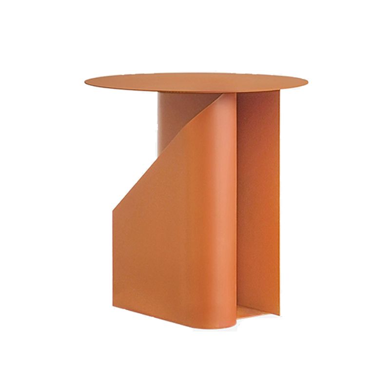 Contemporary Round End Table 18.5" Tall Metal Pedestal Side Table