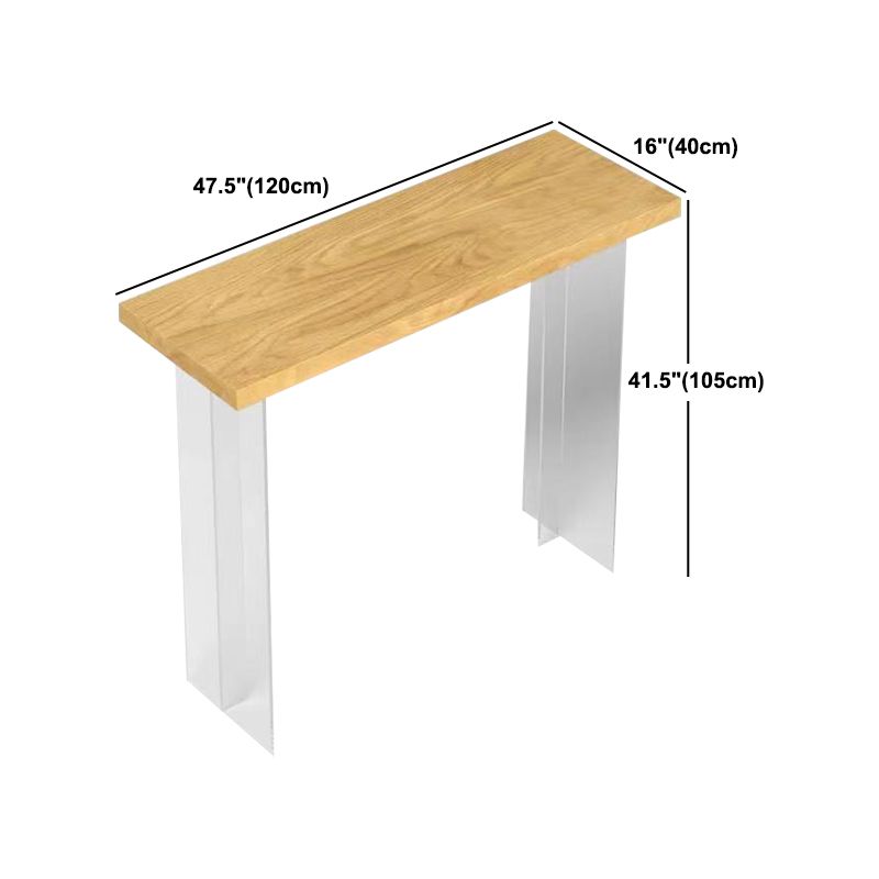Modern Rectangular Pub Table Set 1/3 Pic Wooden Counter Table with Backless Stool