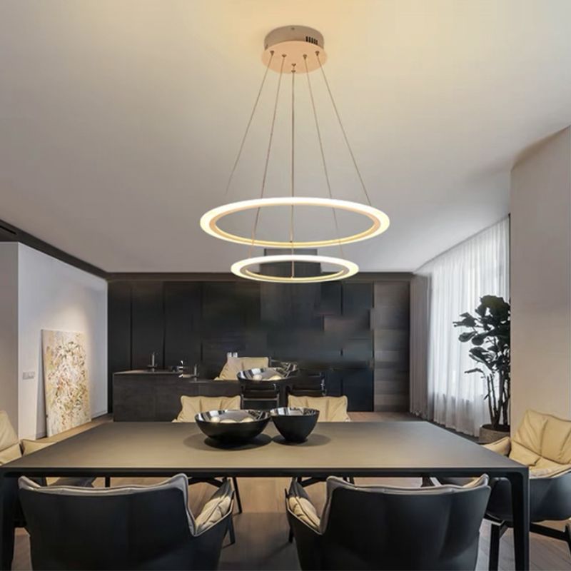 Moderne minimalisme -stijl LED hanger kroonluchter licht acryl hanger verlichting voor woonkamer