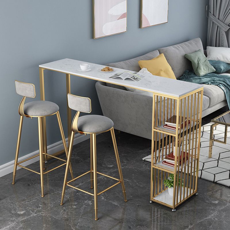 Mesa de barra de pub de mármol con rectángulo glammamam