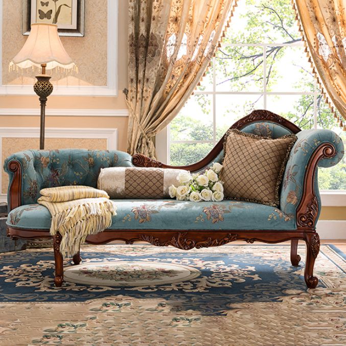 Traditional Chaise Lounge Couch Bedroom Living Room Chaise with Button Tufted