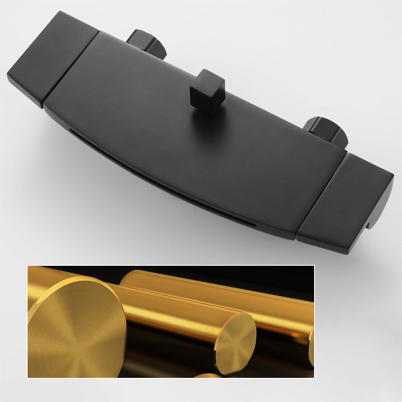 Wall Mounted Metal Tub Filler Low Arc Waterfall Double Handles Tub Faucet Trim