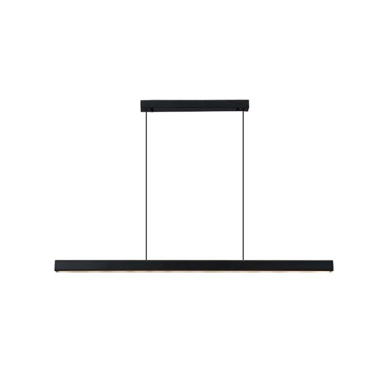 Black Aluminum Island Light Fixtures Modern 1-Light Linear Restaurant LED Hanging Lamps