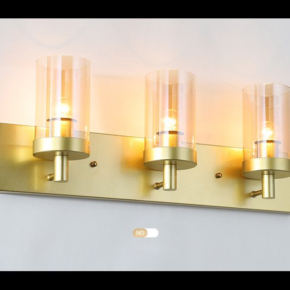 Vintage -Stil Eitelkeitspiegel Lichter 3 Leuchten Wandmontierte Spiegel Frontlampe im Glasschatten