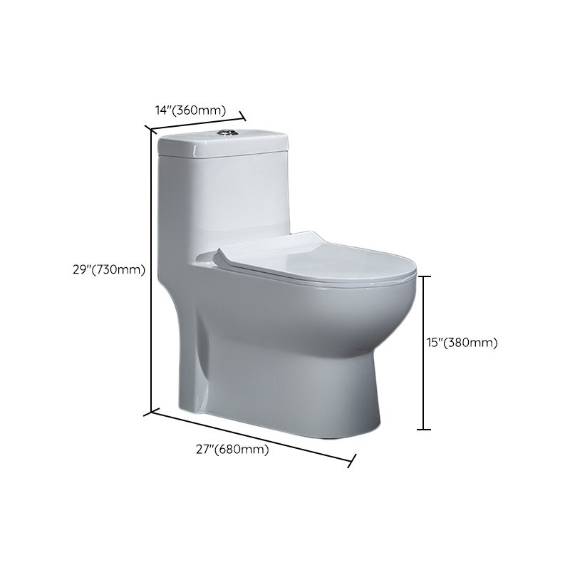 Traditional 1-Piece Toilet Floor Mounted White Urine Toilet for Bathroom