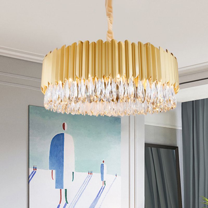 Luz de la sala de estar en forma de oval Cristal de cristal Simplicidad de goteo Luz colgante de la luz
