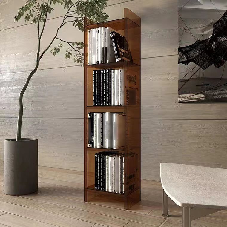 4/5-Shelf Glam vertikales Acryl-Standard-Bücherregal geschlossener Buchhandel geschlossen