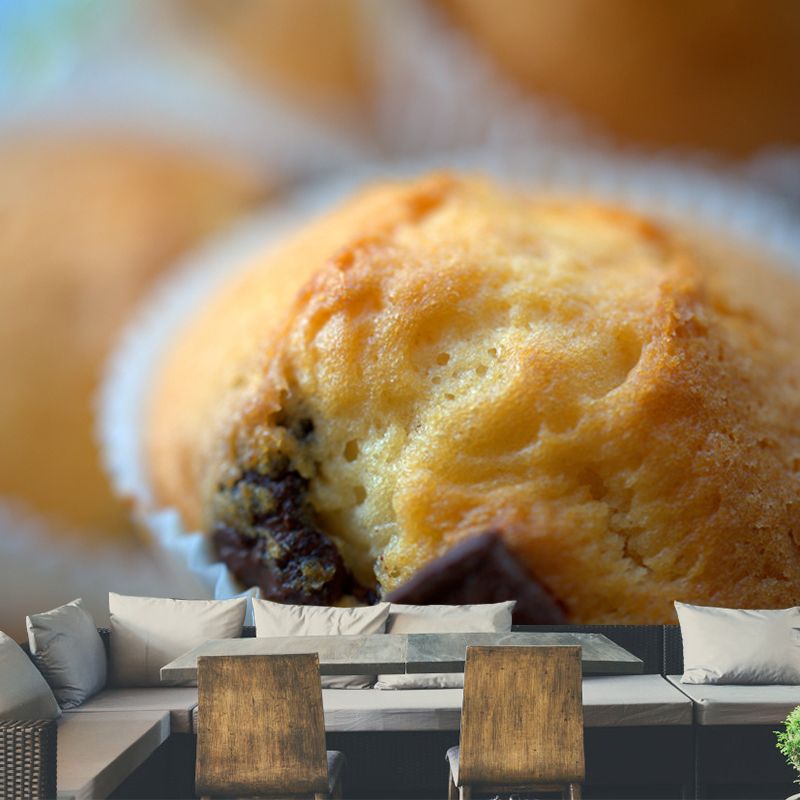 Tasty Cake Dessert Washable Mural Wallpaper for Baking Shop, Customized Size