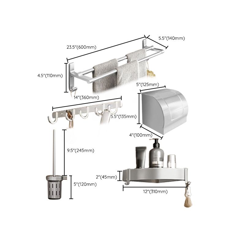 Metal Bathroom Hardware Set Adhesive Mount Bathroom Accessory Kit