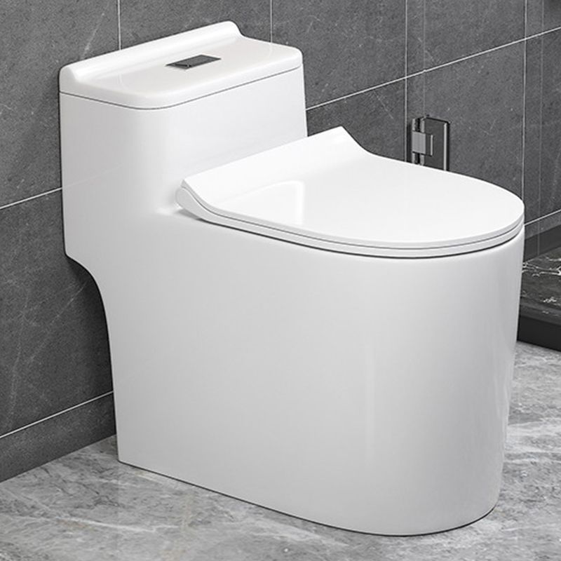 Contemporary Floor Mount Flush Toilet White Toilet Bowl for Washroom
