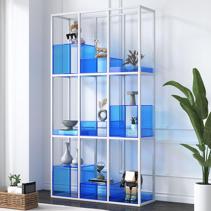 Open Back Standard Bookshelf Modern Style Acrylic Bookcase with Shelves