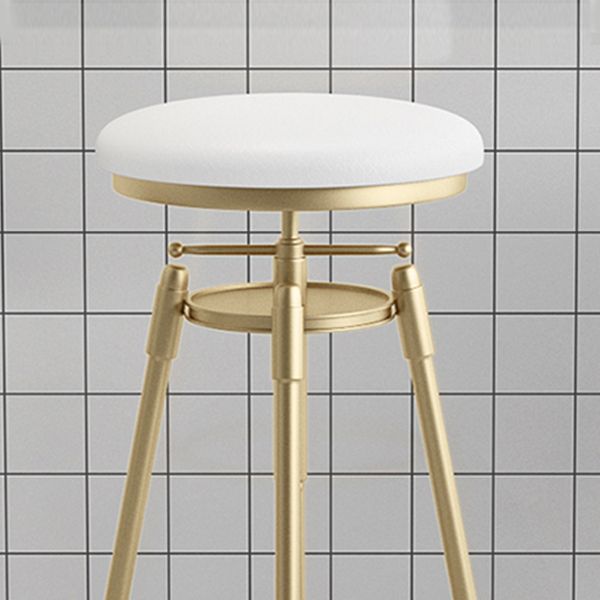 Contemporary Adjustable Height Swivel Round Bar Stool with Footrest