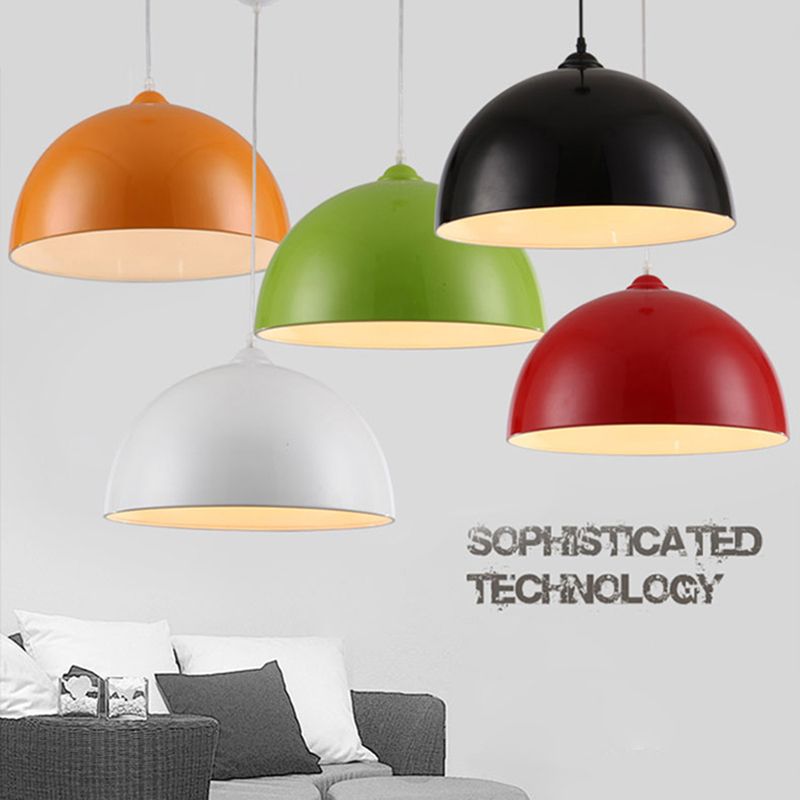 Lámpara colgante de tono de cúpula de 1 luces, luz colgante de metal contemporáneo para restaurante