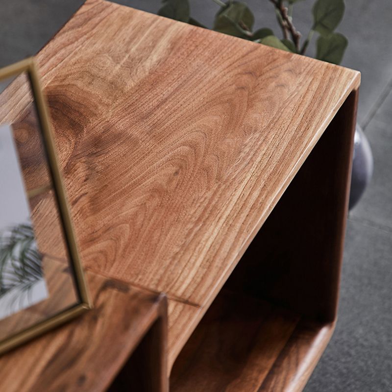 Contemporary Open Back Bookcase Solid Wood Cube Bookshelf for Office