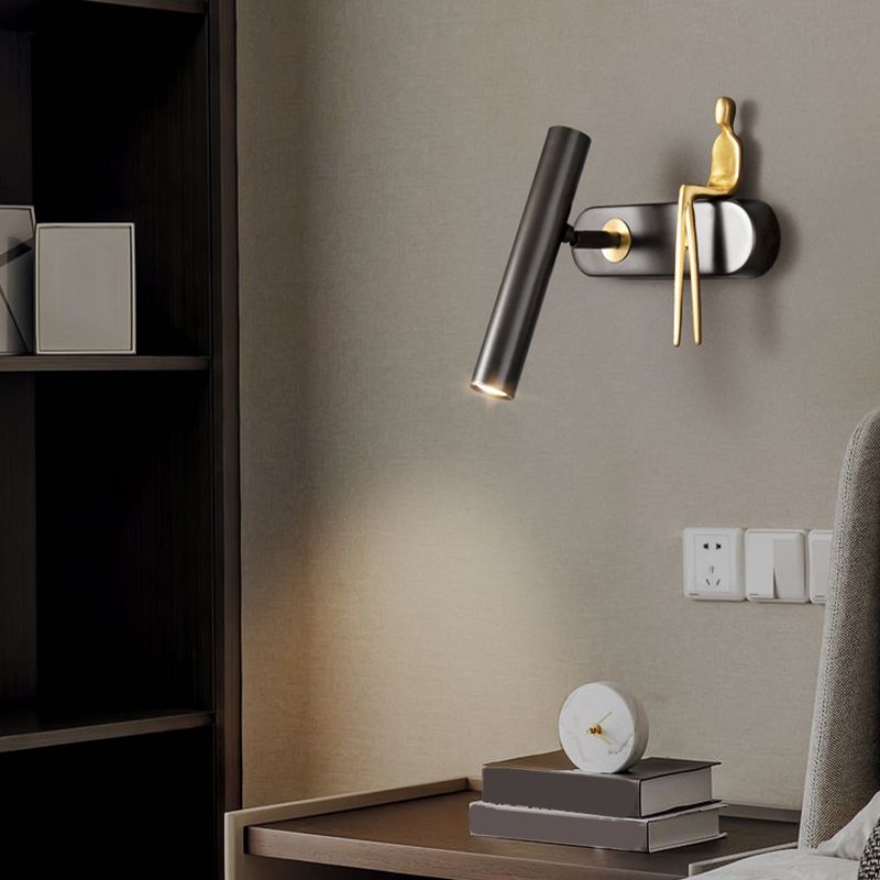 Copper Wall Lamp Modern Style Wall Mount Lamp with Metal Shade for Bedroom