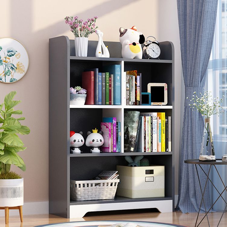 Contemporary Closed Back Bookshelf Freestanding Cubby Storage Bookcase