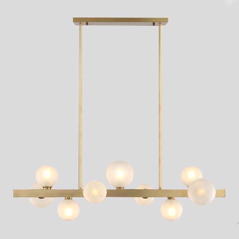 Sphere Island Lighting Contemporary Glass Island Kroonluchter in gouden afwerking