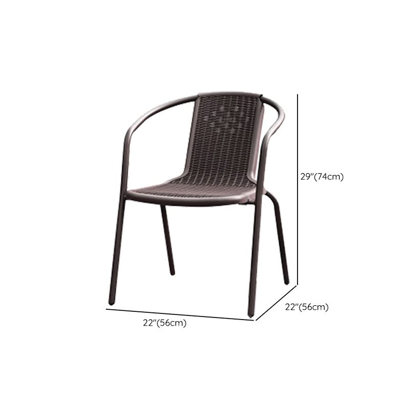 Industrial Metal Dining Armchair Stacking Patio Dining Chair