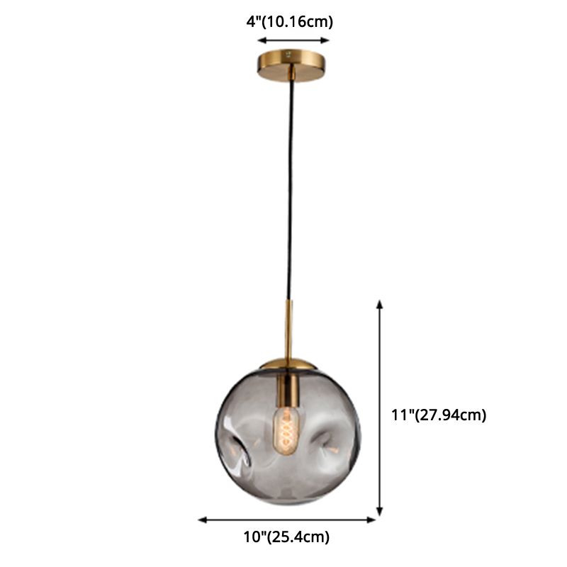 Unregelmäßiger Glasball 1-Licht-Mini-Anhänger Leuchtt moderne minimalistische Hängende Beleuchtung für Esszimmer Küche
