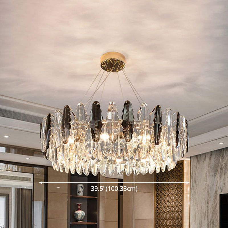 Luce soffitto a sospensione tamburo modernista modernista fumio grigio cristallo soggiorno lampada lampada