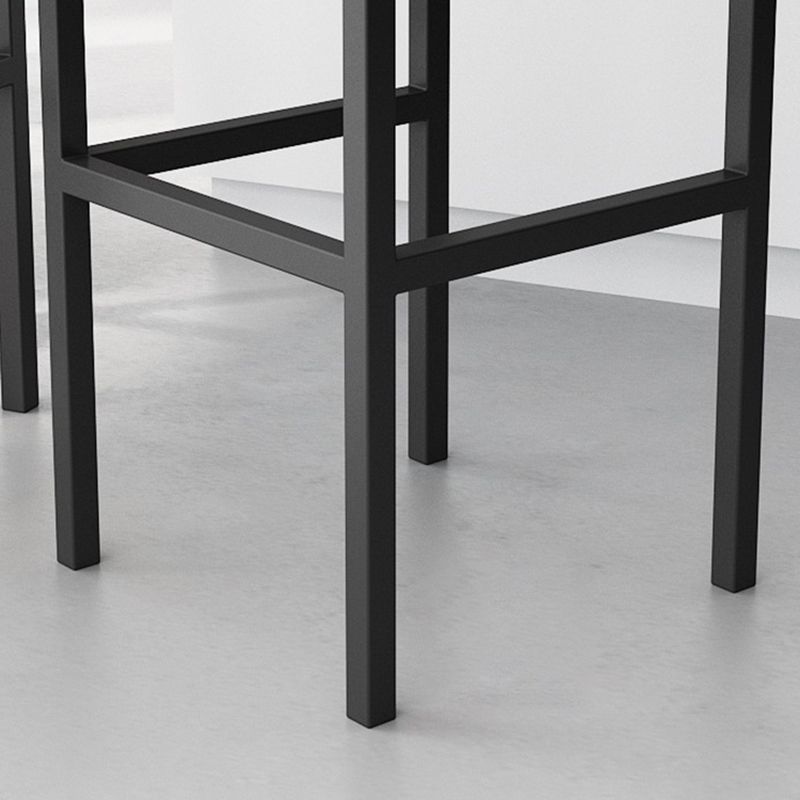 Scandinavian Upholstered Bar Stools for Kitchen Armless Square Stools
