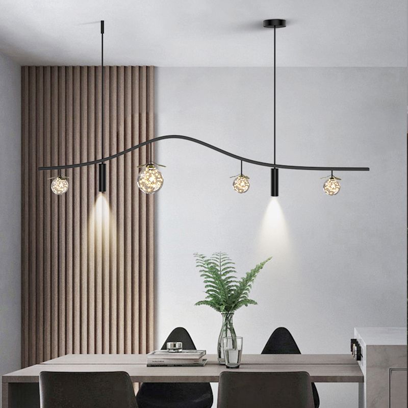 Moderne hangluchting voor Kijkeiland Globe Chandelier Island Lighting Ideas