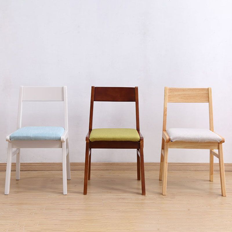 Modern Dining Open Back Chairs Dining Armless Side Chair with Wooden Legs
