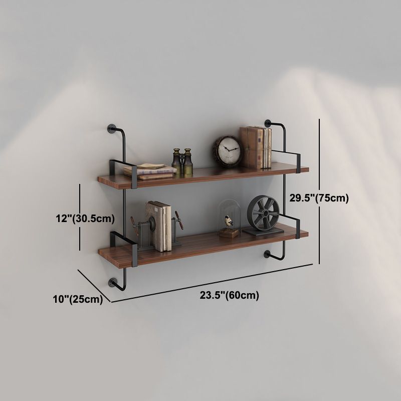 Metal Bookshelf Industrial Style Wall Mounted Bookcase for Home Office