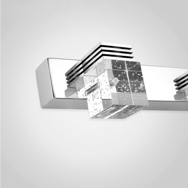 Square Vanity Sconce Lights Modern Minimalist Style Crystal Vanity Light