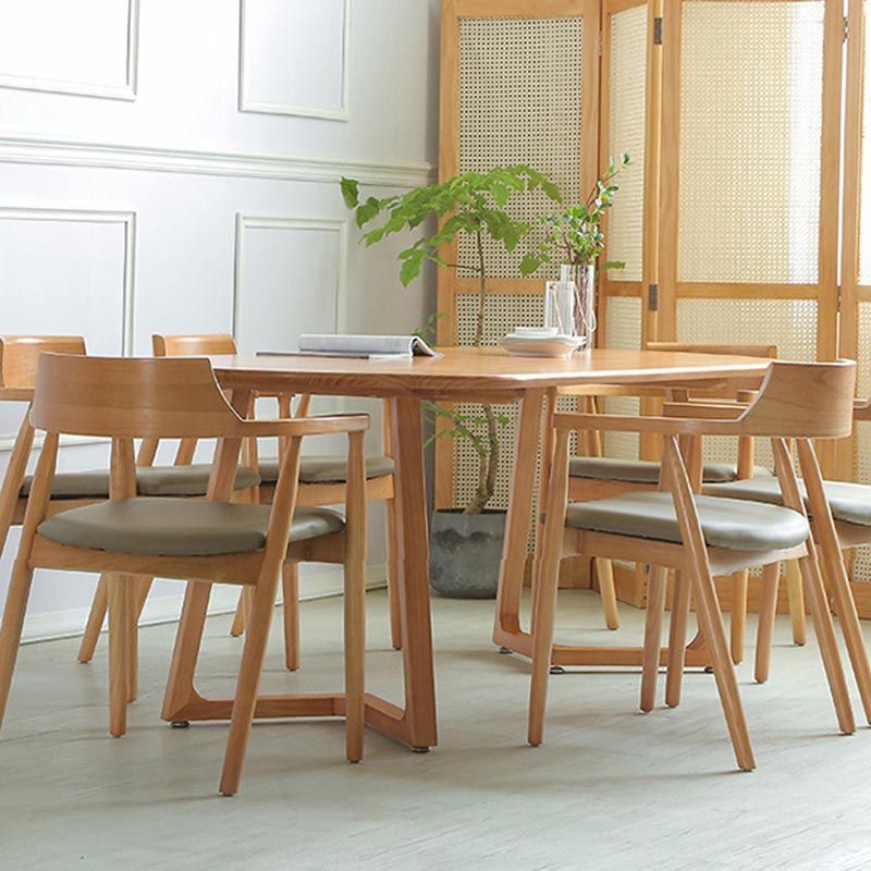 Simplicity Restaurant Table Oval Solid Wood Dining Table for Dining Room