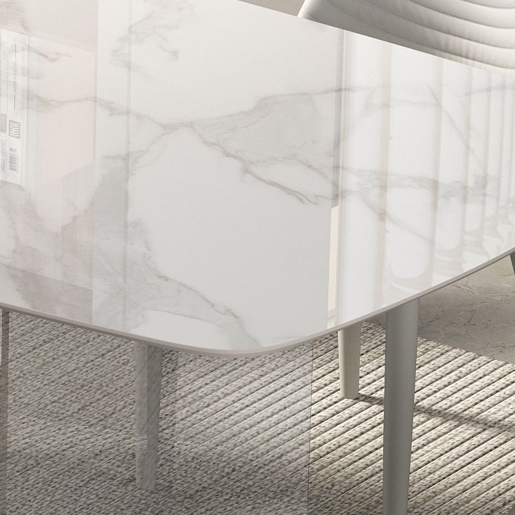 Contemporary Rectangle Sintered Stone Dining Table Set 1/3/4/5/6 Pieces Dining Set