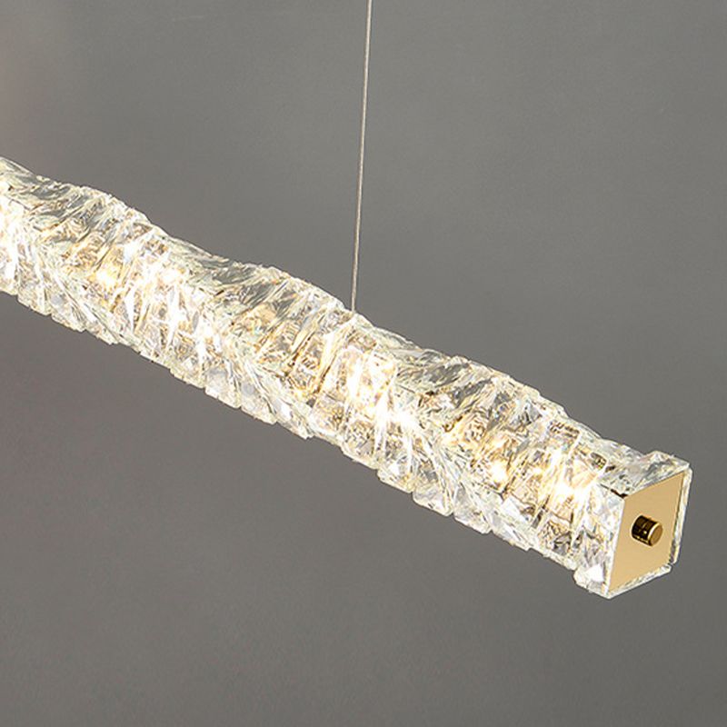Single Modernism Chrome/Golden Ceiling Light LED Crystal Kitchen Island Lighting for Foyer