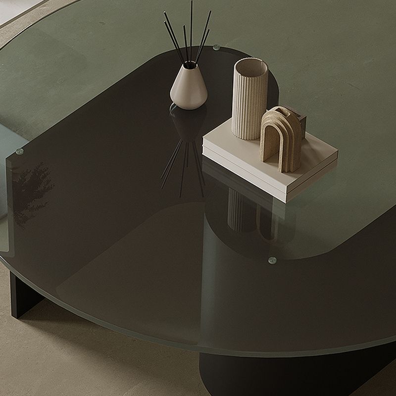 Contemporary Cocktail Table Glass Pedestal Coffee Cocktail Table