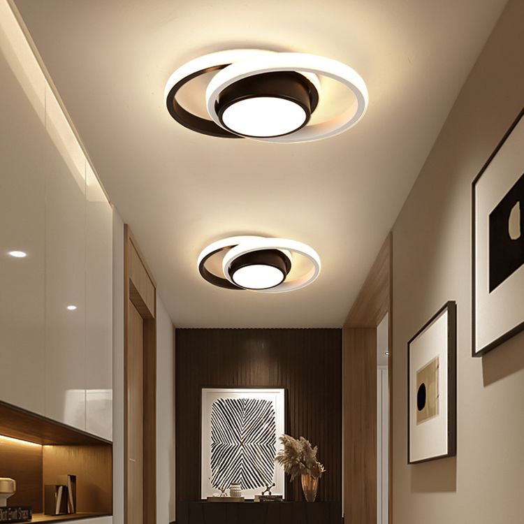 Luces montadas en el techo de múltiples cabezales, iluminación LED contemporánea de montaje empotrado, color negro