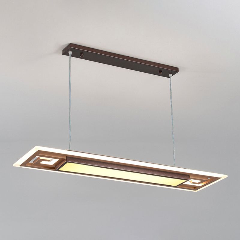 Luci a sospensione a sospensione in metallo marrone lampade a sospensione lineare contemporanea per sala da pranzo