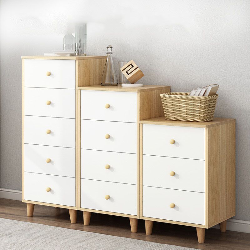 Contemporary Bedroom Chest Engineered Wood Storage Chest with Drawers