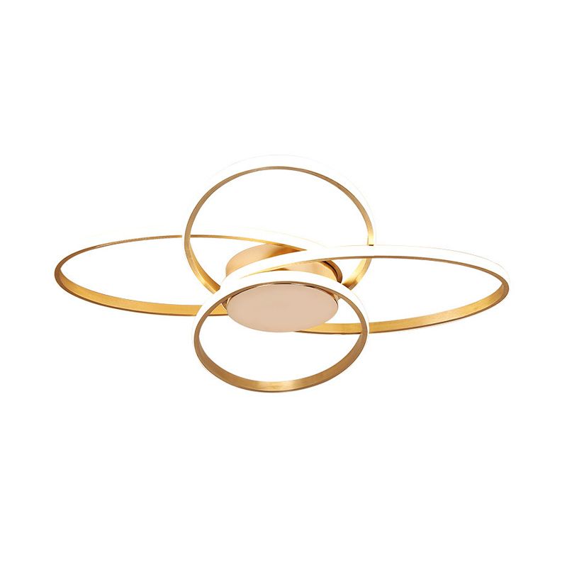 Luz de techo superpuesta de oro LED Nordic LED de montaje de descarga de acrílico para sala de estar