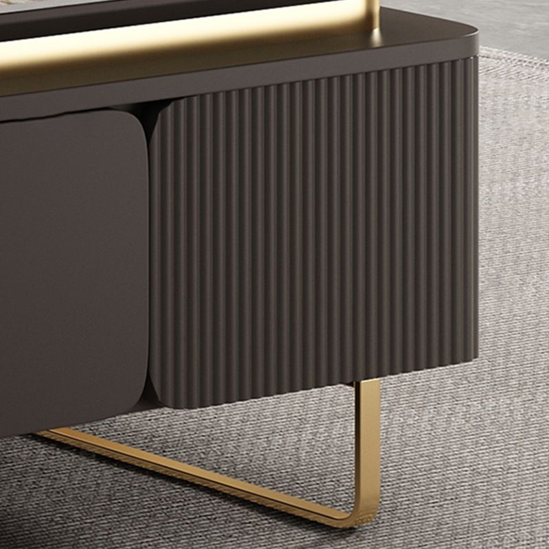 27" Wide Glam Cocktail Table Rectangle Stone Coffee Table with Drawer