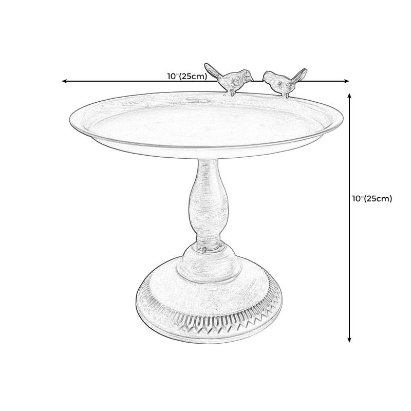 Round Mental Tray Top Side Table Pedestal Distressed End Table