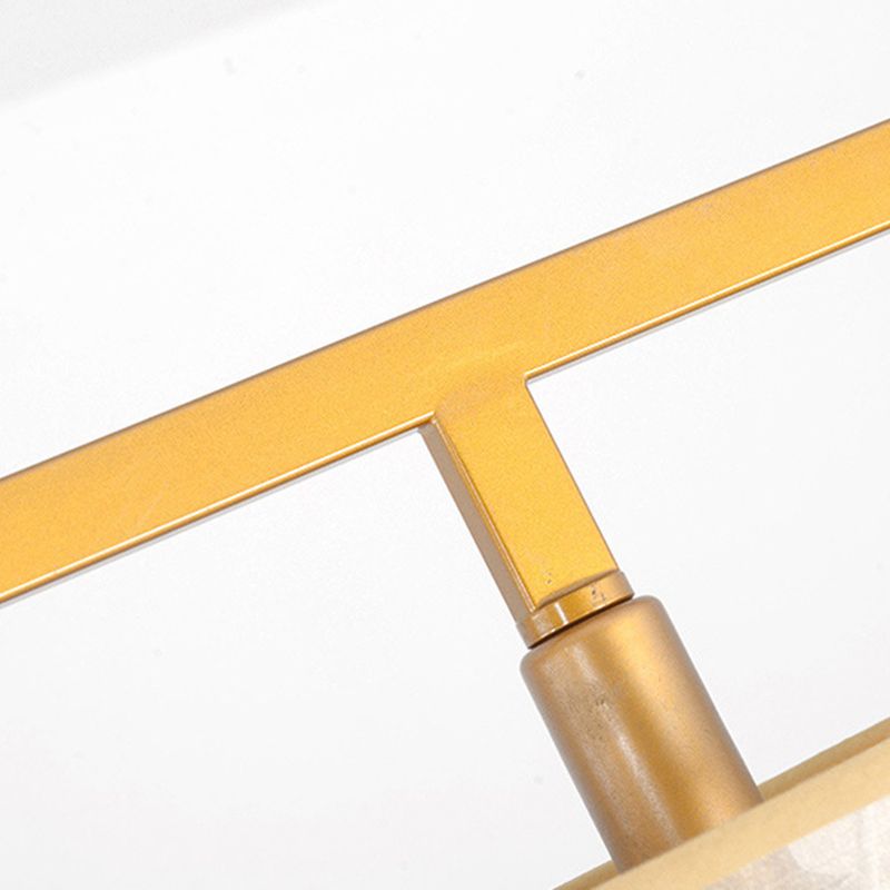 Tissu à double couche Éclairage d'abat-ombre pendentif pendentif chinois Rectangle suspendu en métal.