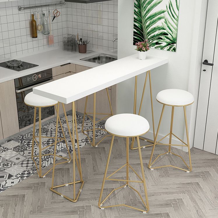 Luxurious Rectangular Pub Table Set 1/3/5 Pieces Wooden Counter Table with Backless Stools